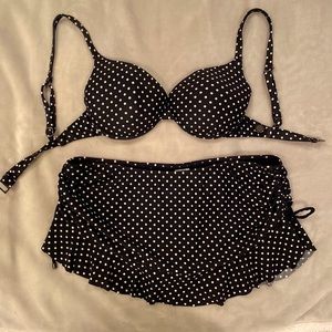 Adorable Polka Dot Bikini with Skirted Bottom